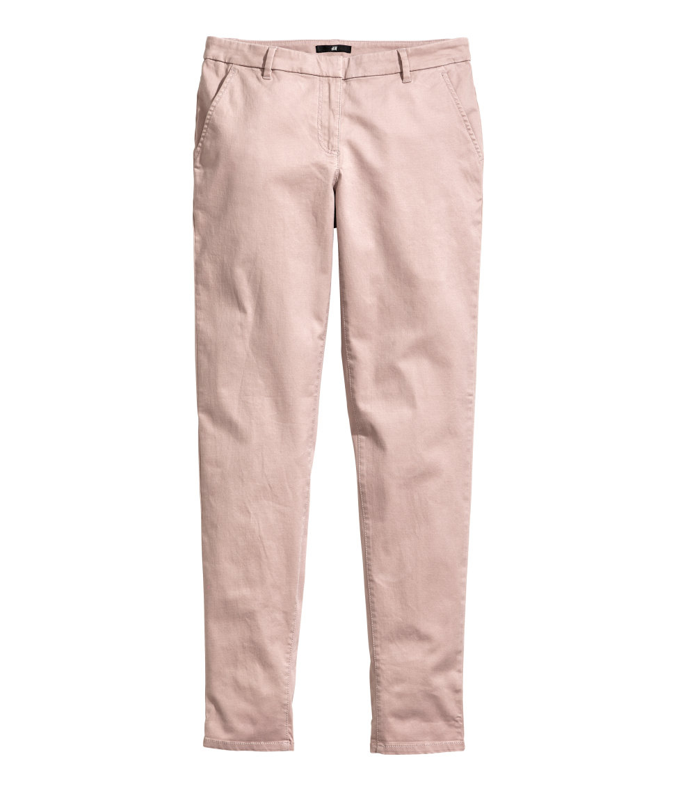 H&M Chinos in Pale Pink (Pink) - Lyst