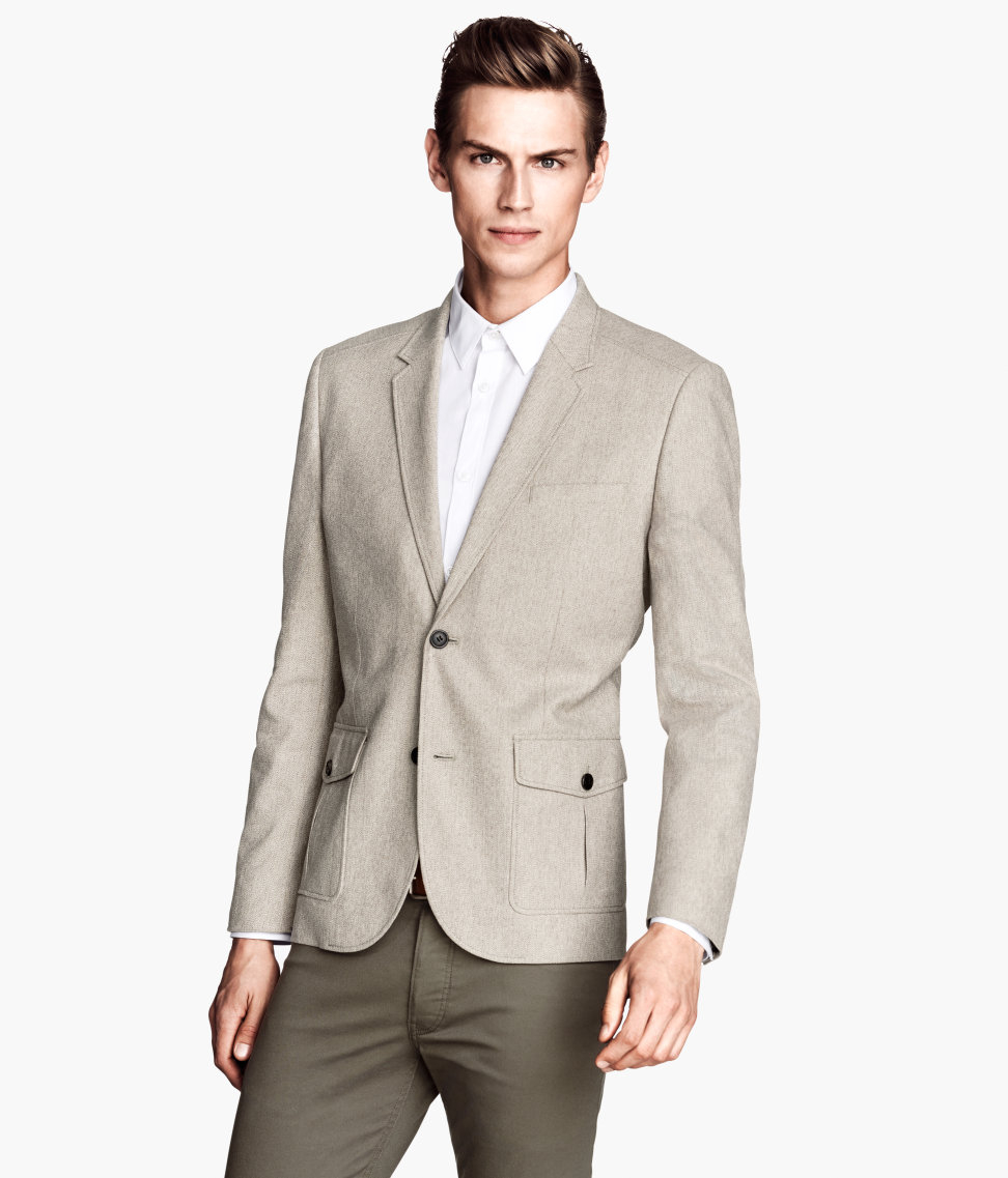 H&M Cotton Blazer in Beige (Natural) for Men - Lyst