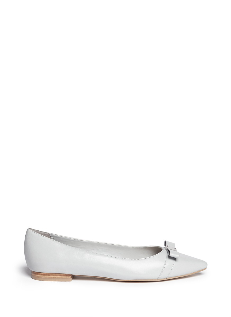 Lyst - Cole haan 'Juliana' Bow Leather Flats in Gray