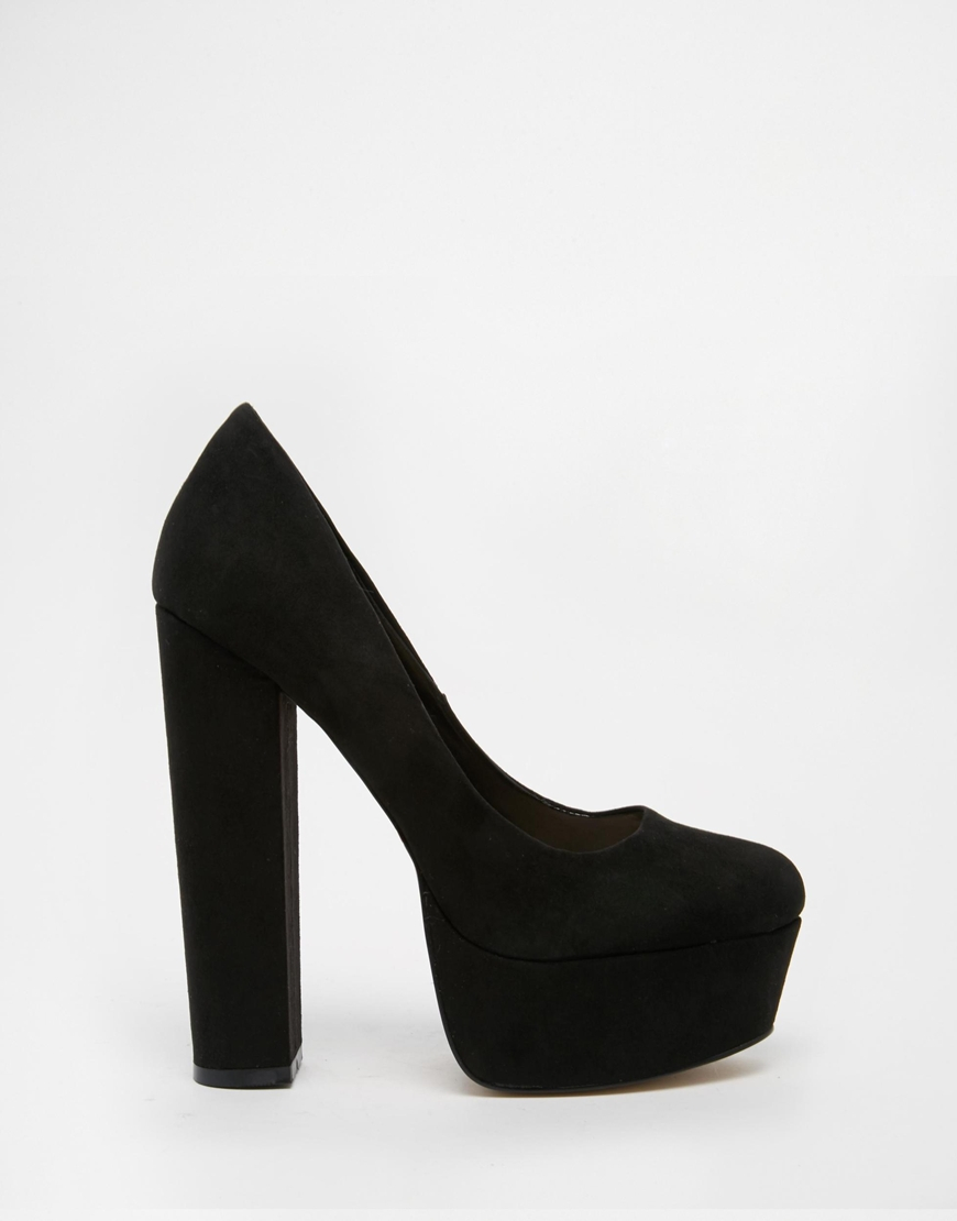 black platform court shoes