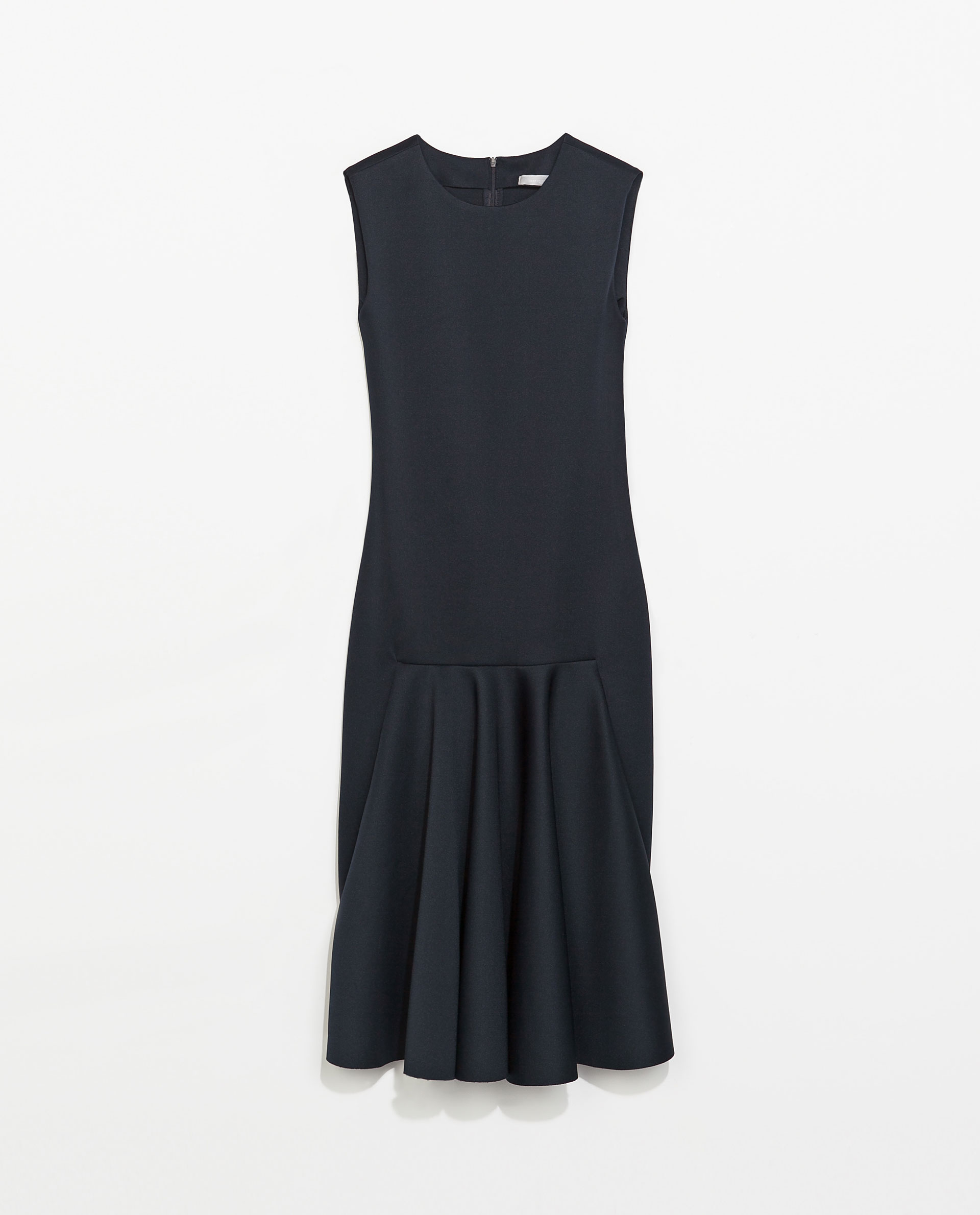 Zara Neoprene Midi Dress in Blue | Lyst