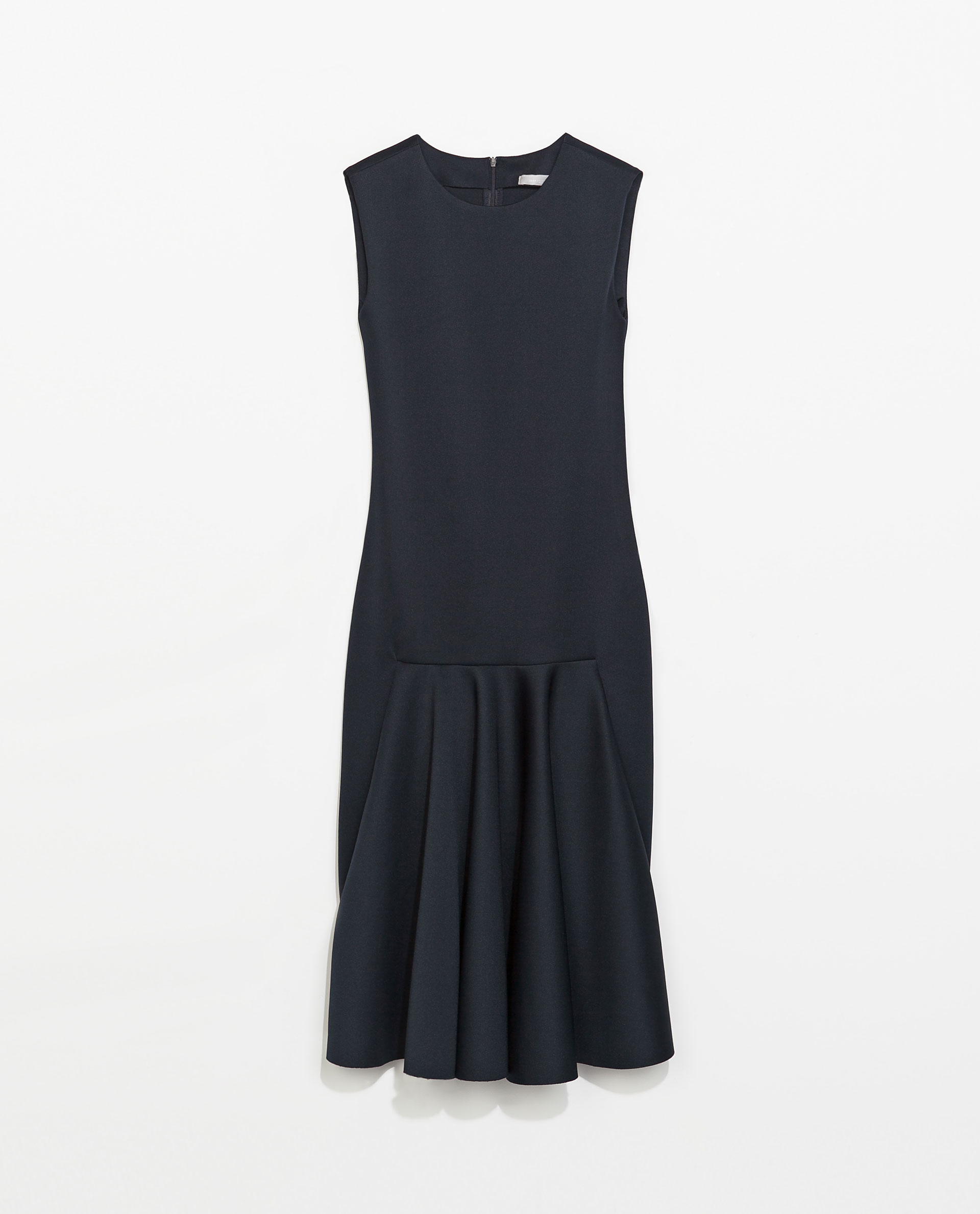 Zara Neoprene Midi Dress in Blue Lyst