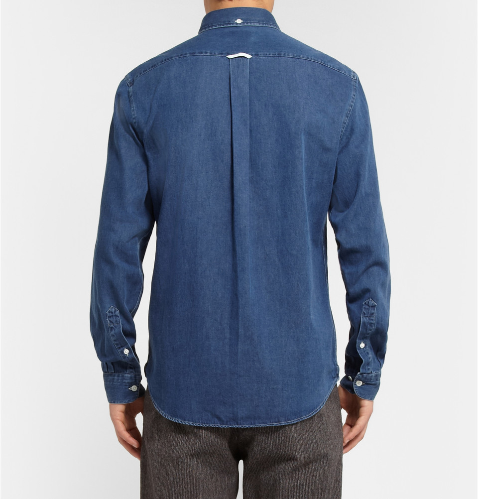 Lyst Acne Studios Isherwood Buttondown Collar Lightweightdenim