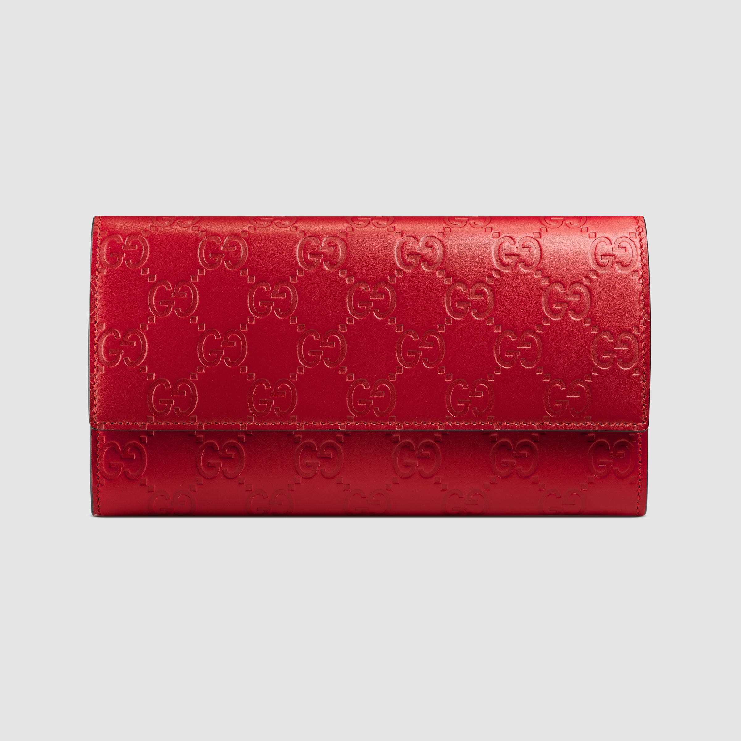 Gucci Signature Continental Wallet in Red | Lyst