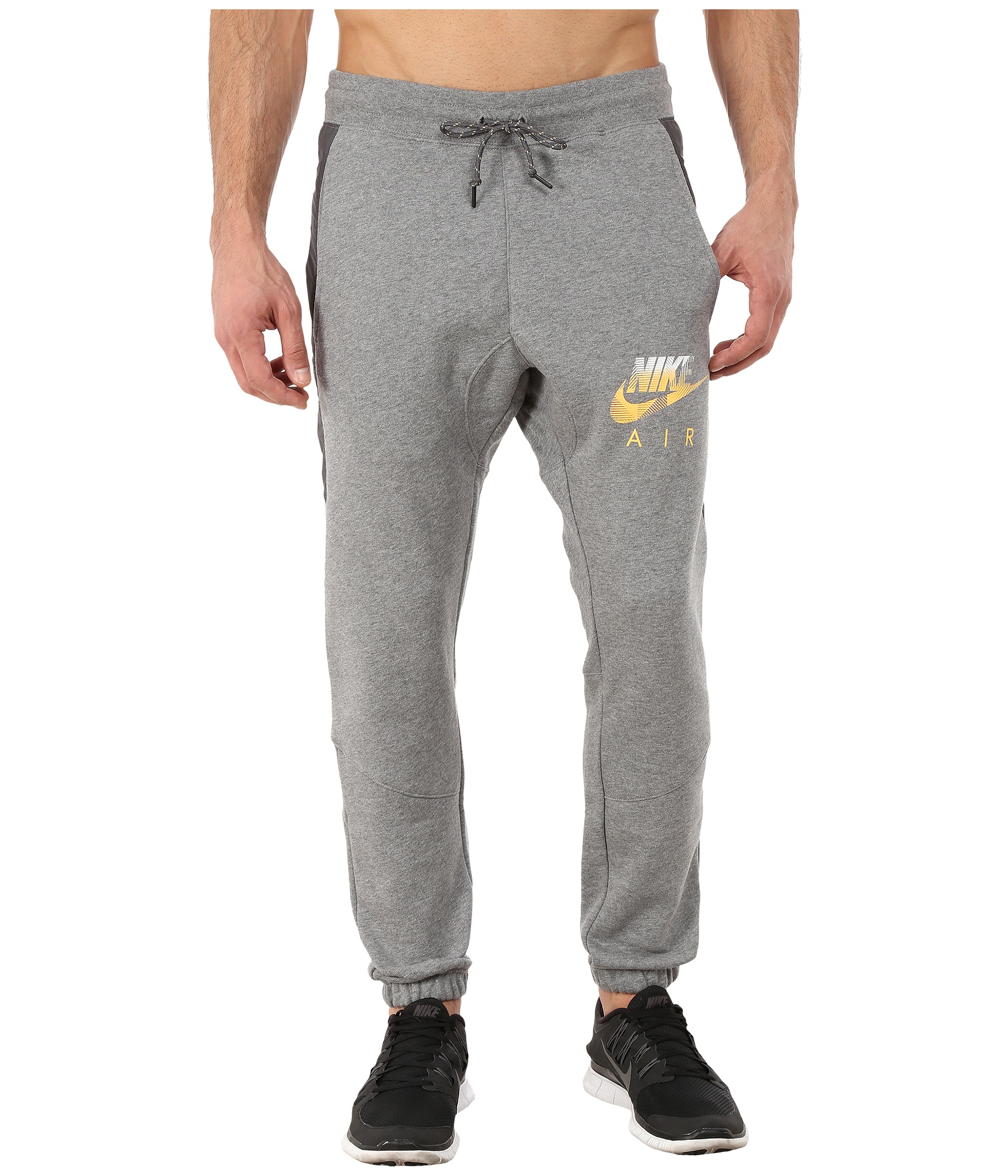 Download Nike Aw77 Fleece Cuff Pants Hybrid in Gray for Men (Carbon ...