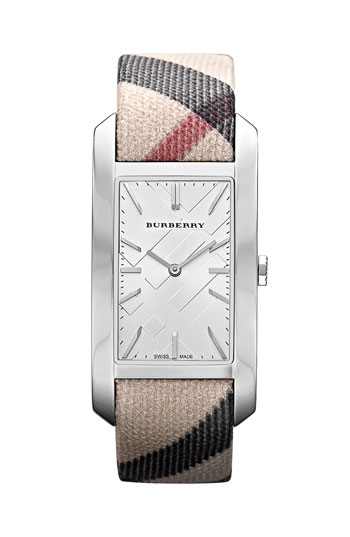 burberry rectangular check strap watch