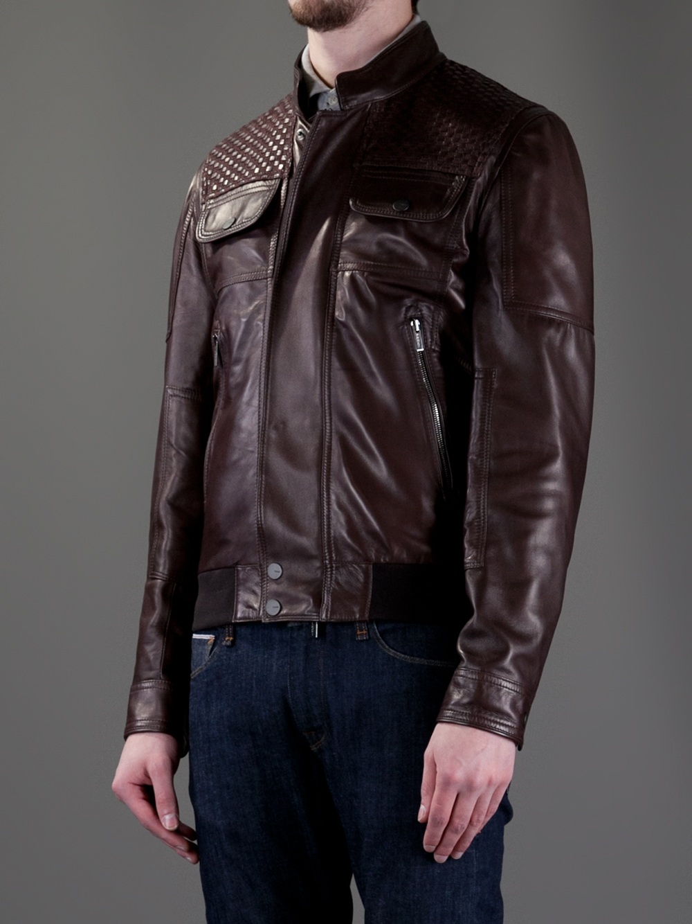 fendi men's leather jacket