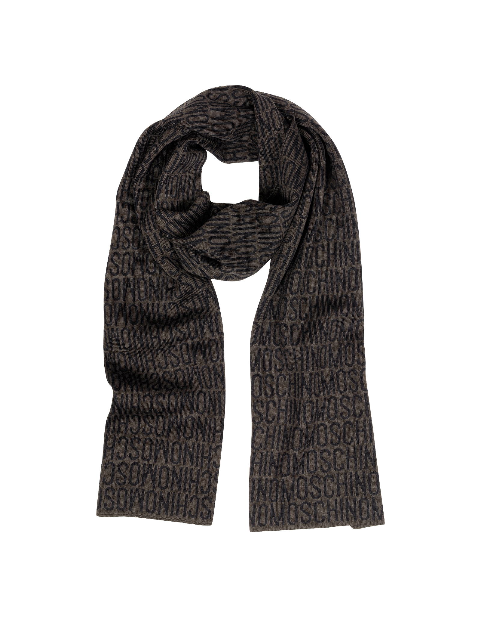 Lyst - Moschino Signature Wool Blend Long Scarf in Black