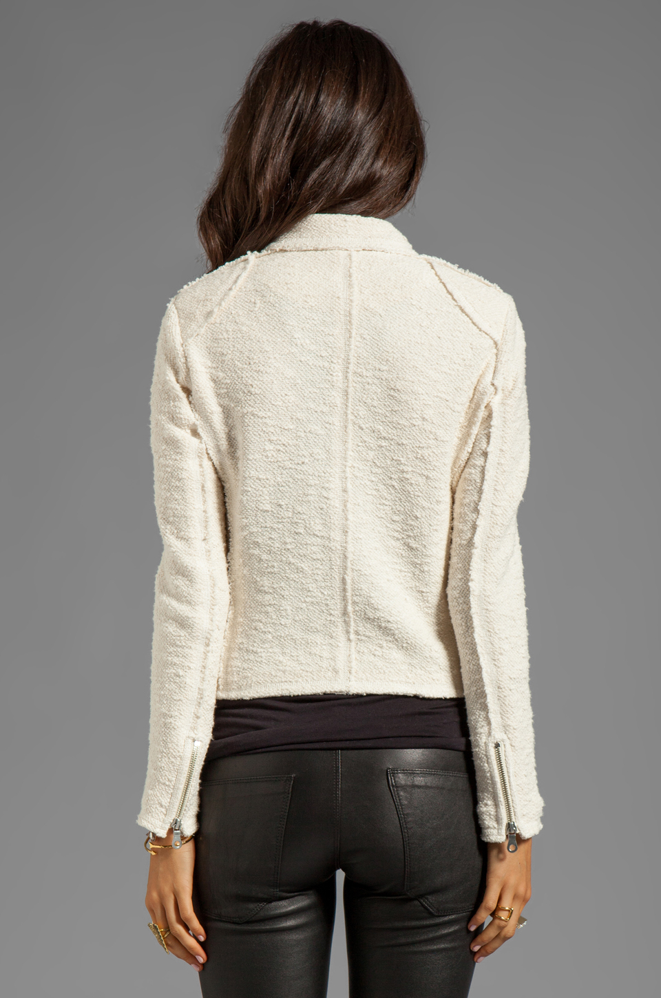 Rebecca Taylor Boucle Moto Jacket in Cream in White Lyst