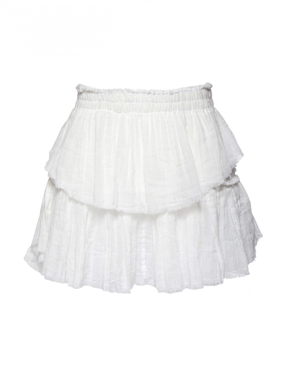 Love shack fancy Cotton Gauze Ruffle Mini Skirt in White (IVORY) Lyst