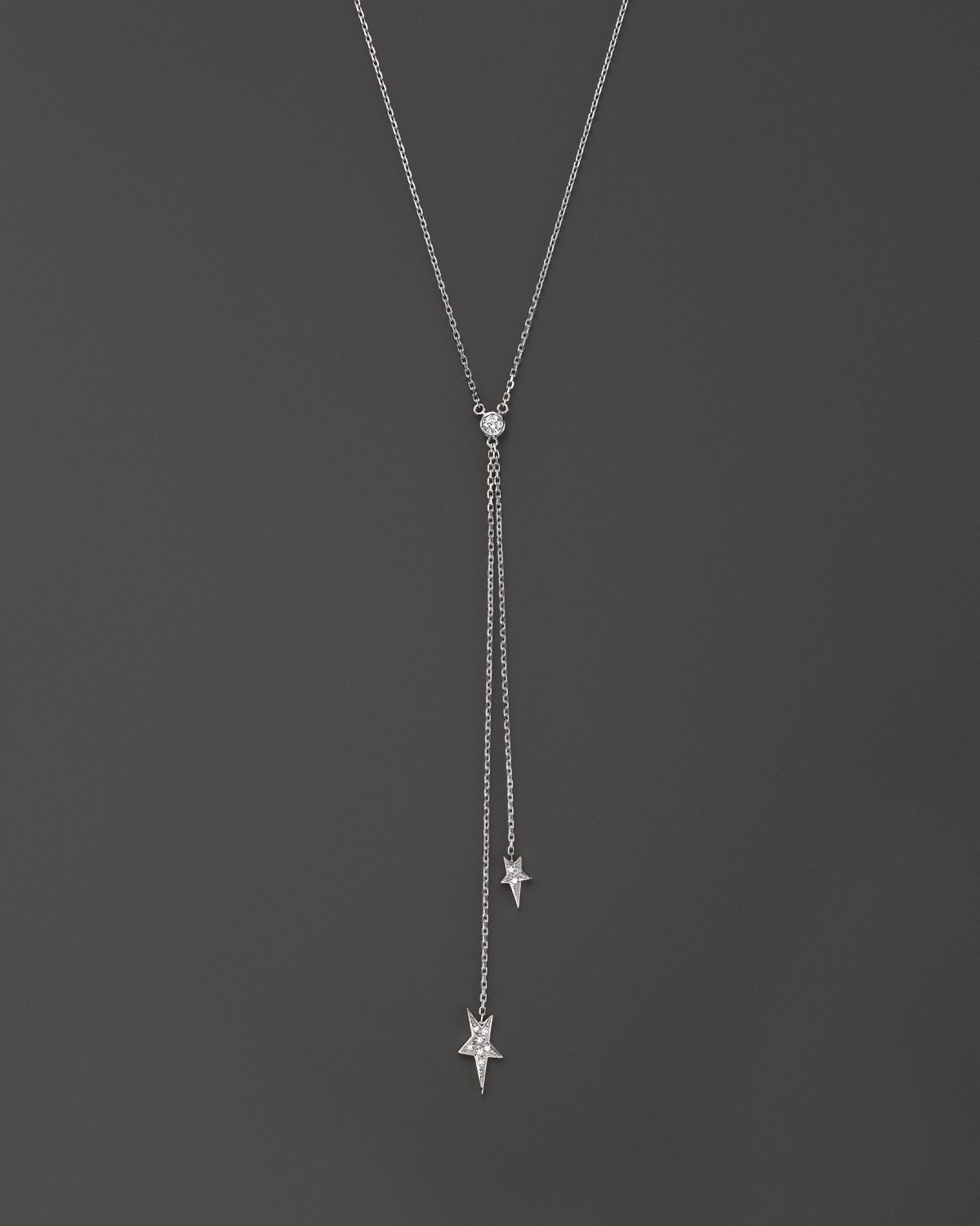 Kc Designs Diamond Double Star Drop Necklace In 14k White Gold Lyst