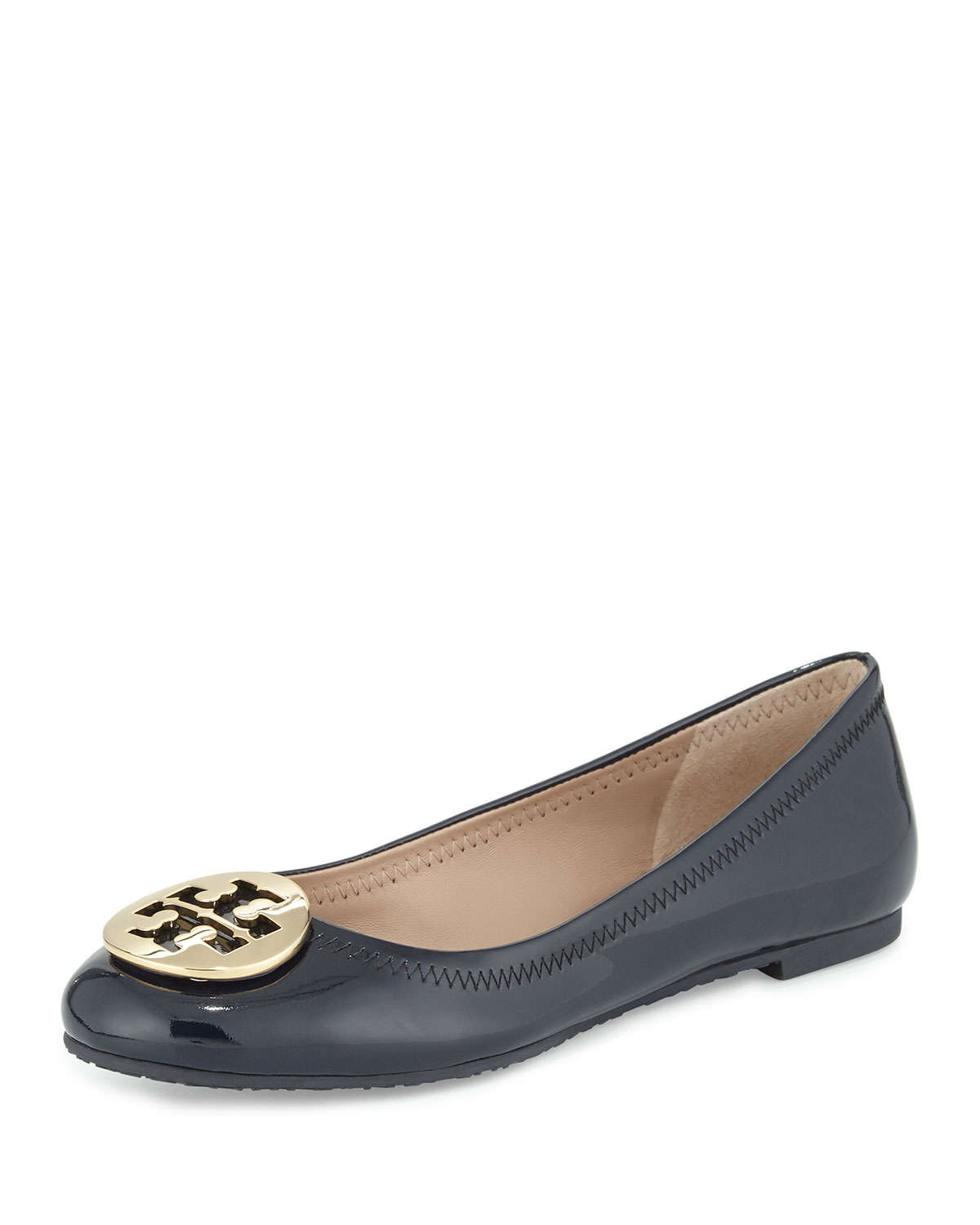Lyst - Tory burch Reva Patent Leather Ballet Flat in Blue