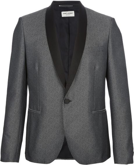 Saint Laurent Jacquard Print Dinner Jacket in Gray for Men (grey) | Lyst