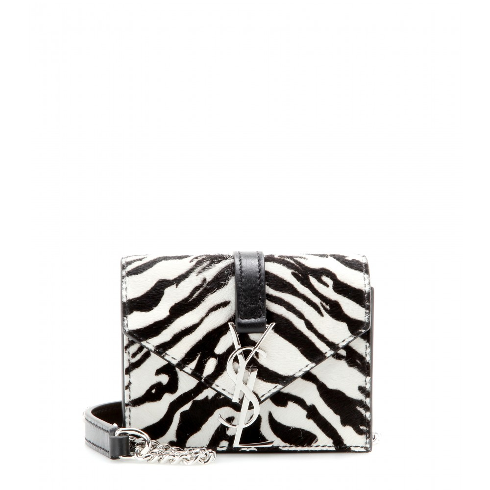Saint laurent Candy Monogram Calf Hair Shoulder Bag in Black ...  