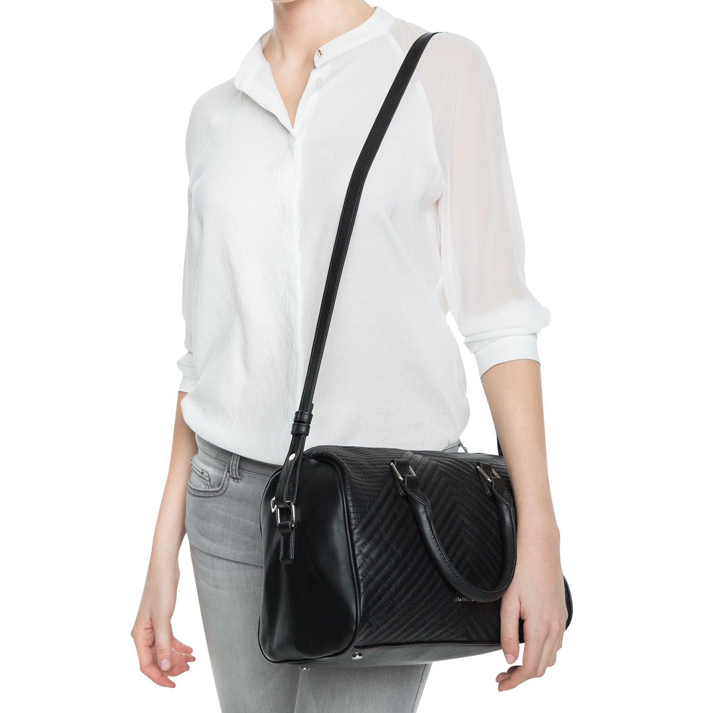 Mango Quilted Bowling Handbag In Black Lyst Gallery