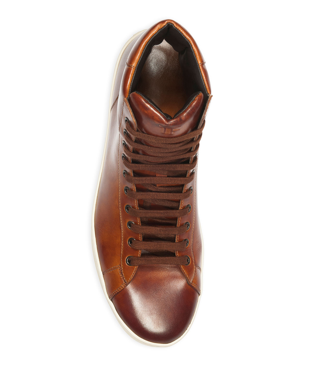 Tom Ford Russell Leather Hightop Sneaker in Light Brown (Brown) for Men ...