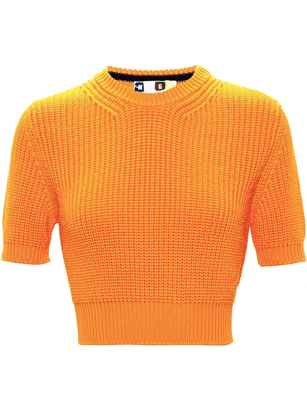 Msgm Cropped Jumper in Orange | Lyst