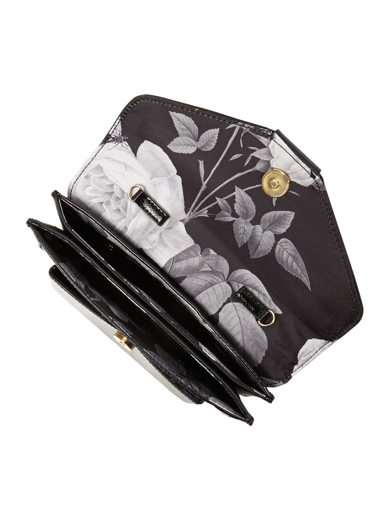 Black Patent Cross Body Bag IUCN Water