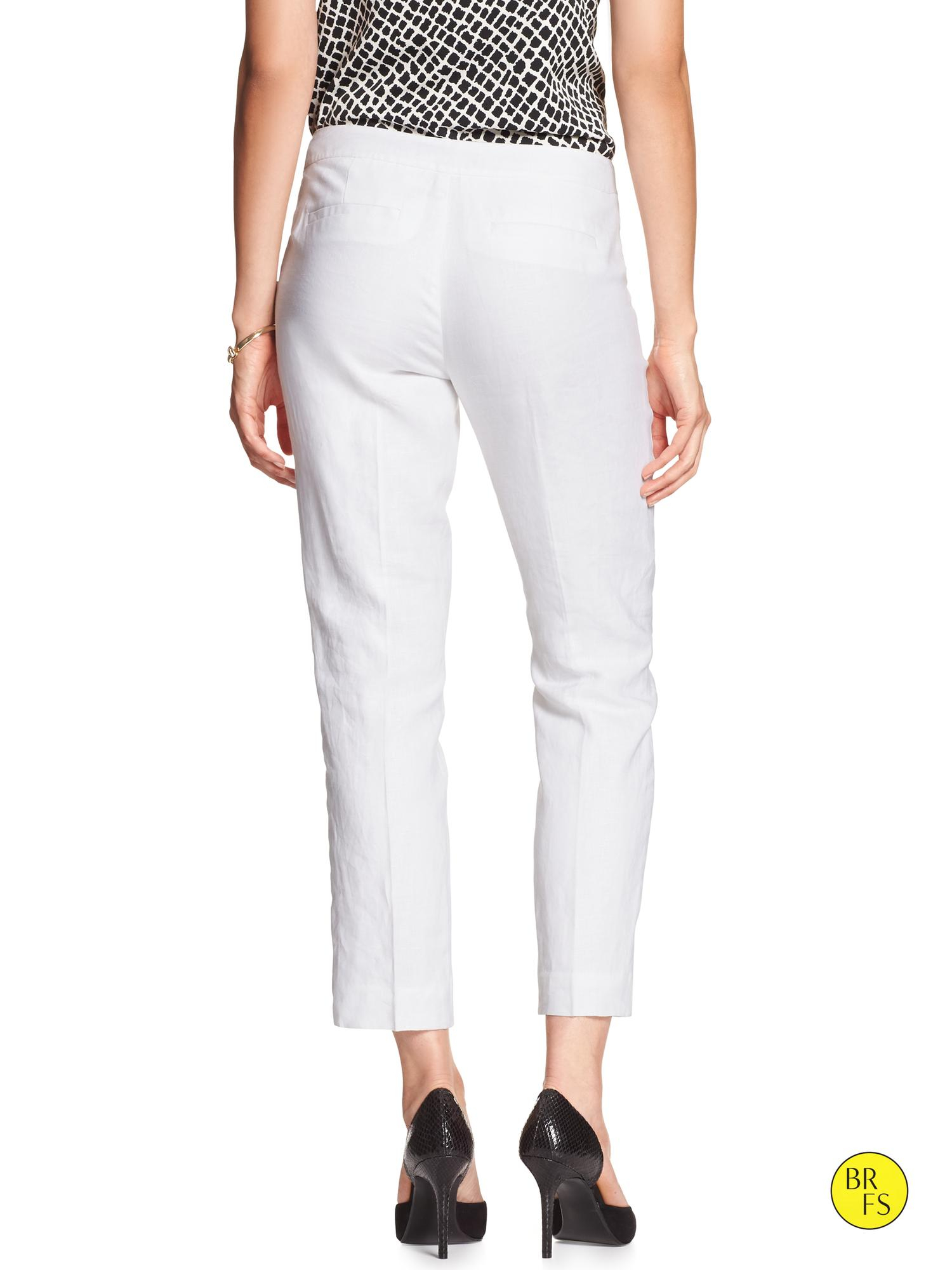Banana Republic Factory Sloanfit Slimankle Linen Pant in White Lyst