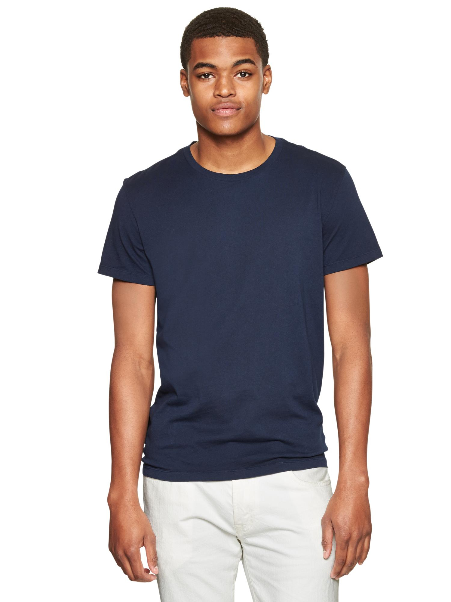 Gap Essential Crewneck T-Shirt in Black for Men (true indigo) | Lyst