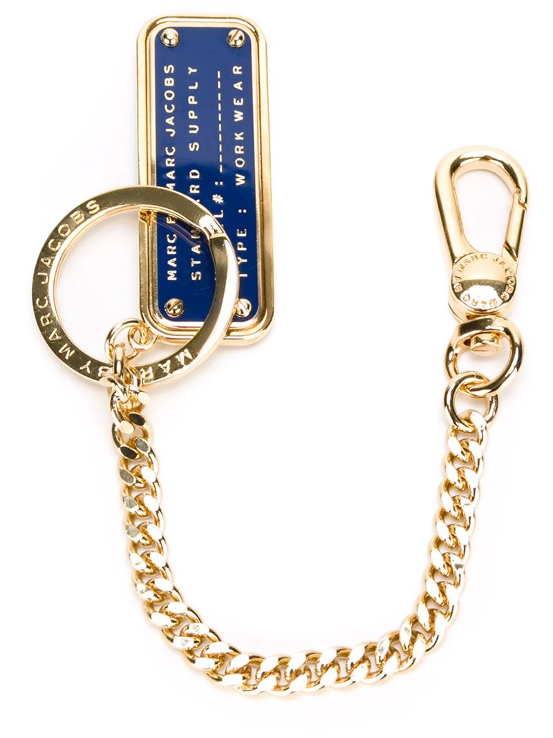 Marc By Marc Jacobs Logo Plaque Keychain in Metallic - Lyst