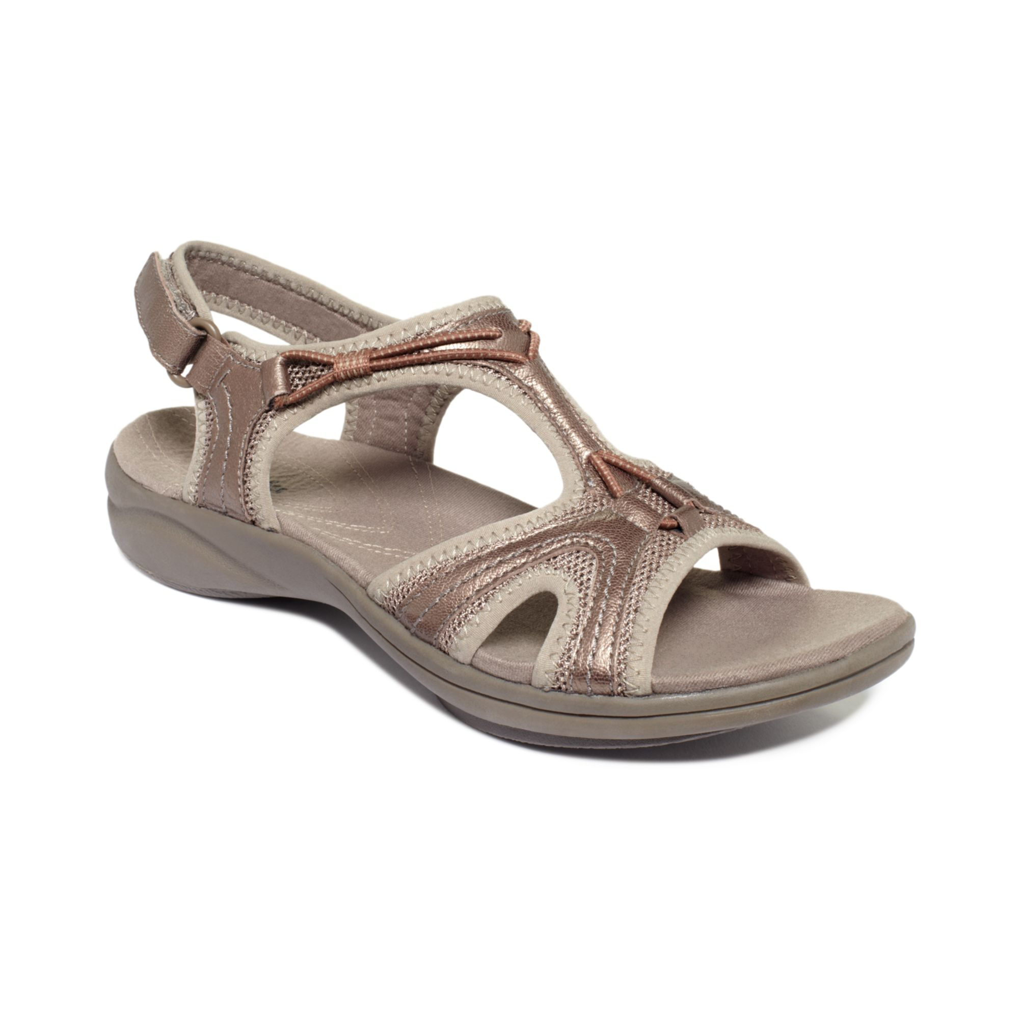 Clarks In Motion Jump Adjustable Sandals in Pewter (Gray