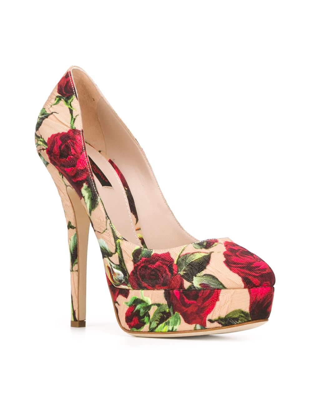 rose print heels