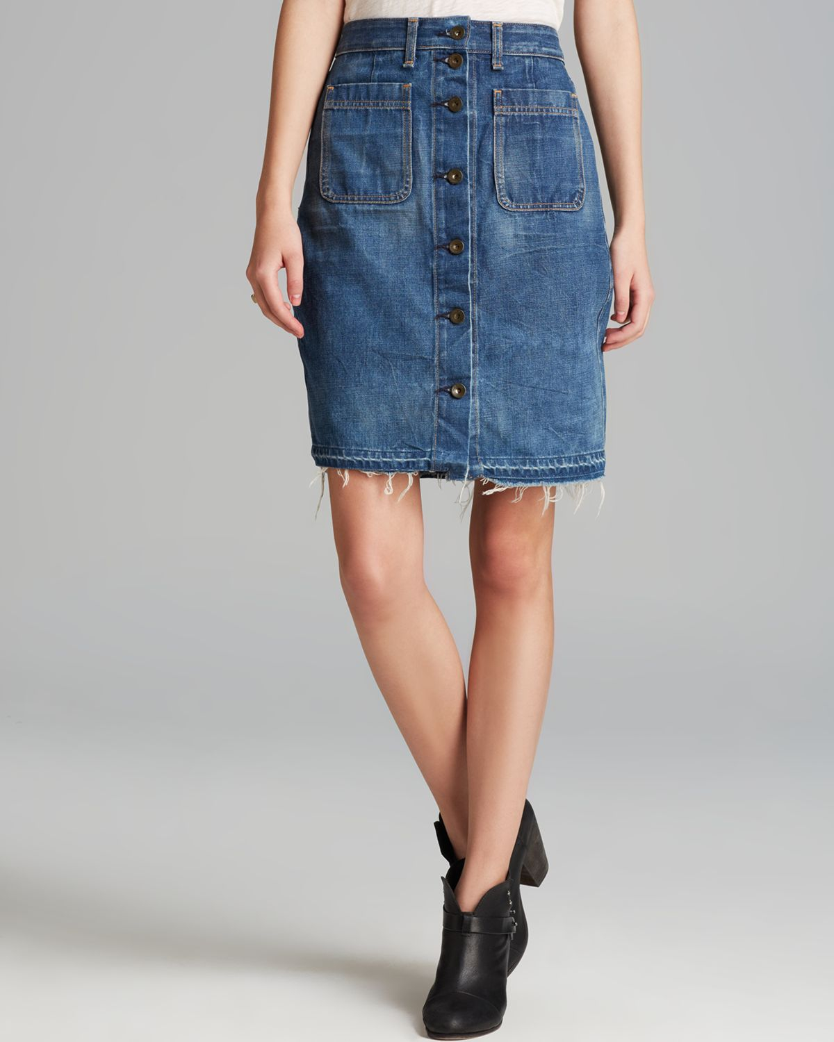 rag and bone denim skirt