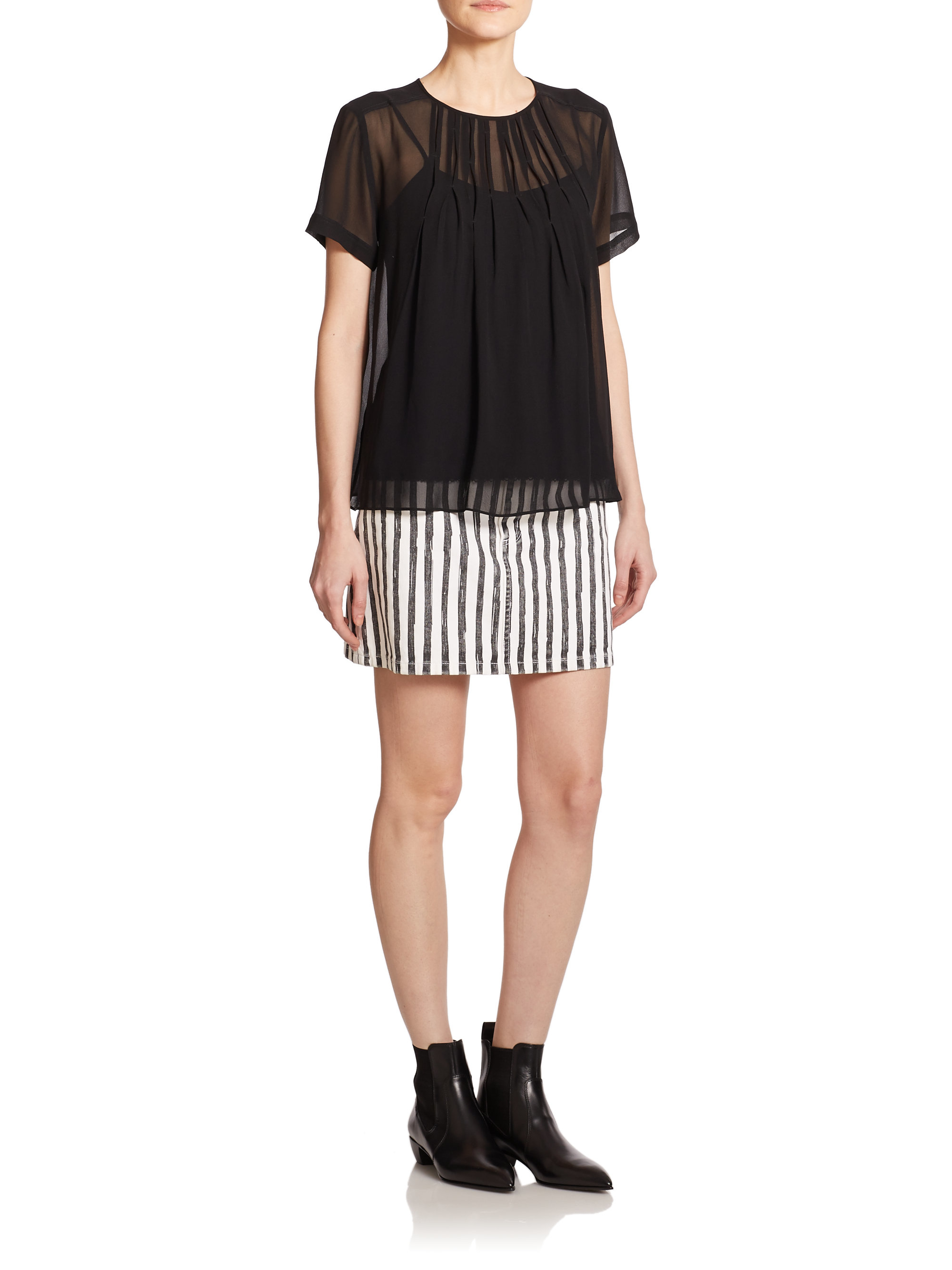 Marc By Marc Jacobs Striped Icon Mini Skirt in Beige (yard stripe) | Lyst