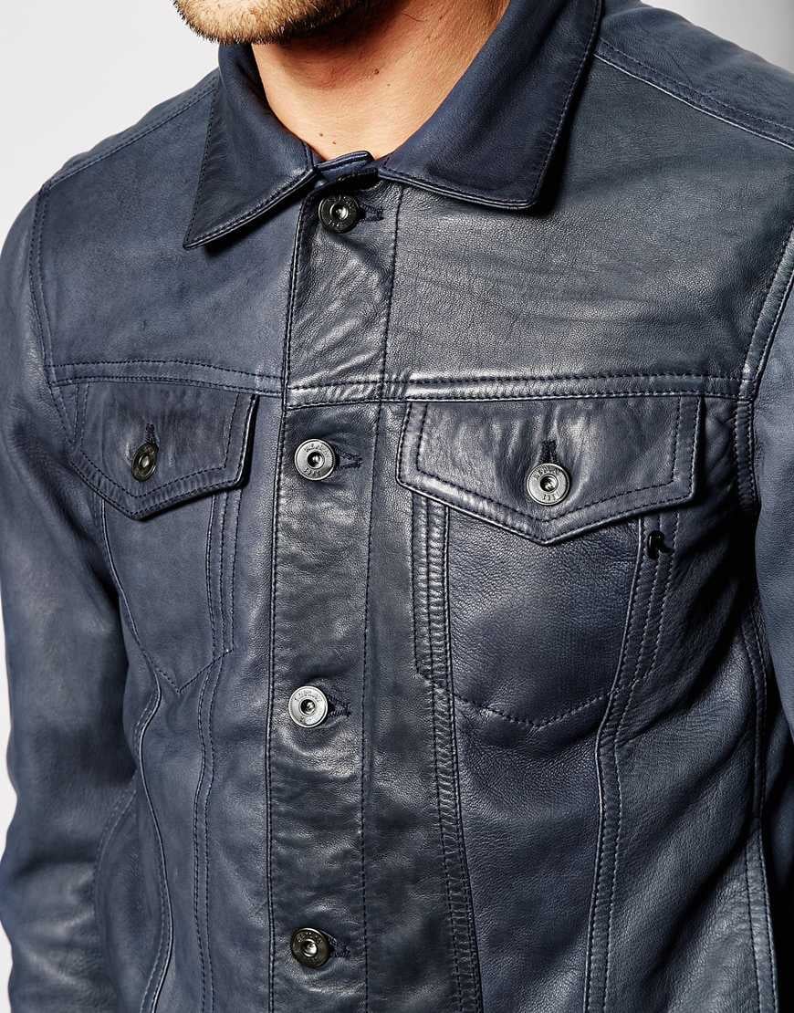 mens leather trucker jacket