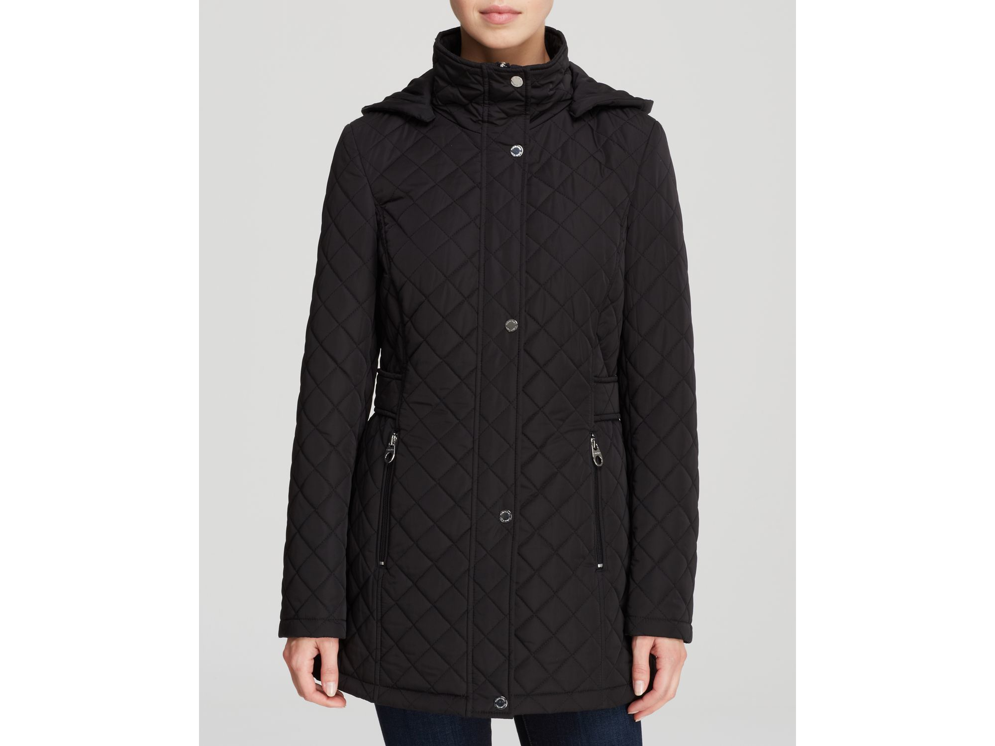 Calvin klein Coat Diamond Quilted in Black Lyst