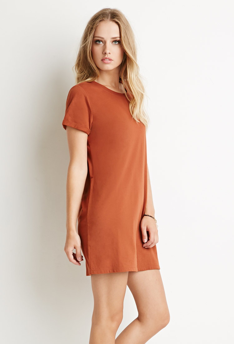 orange tee shirt dress