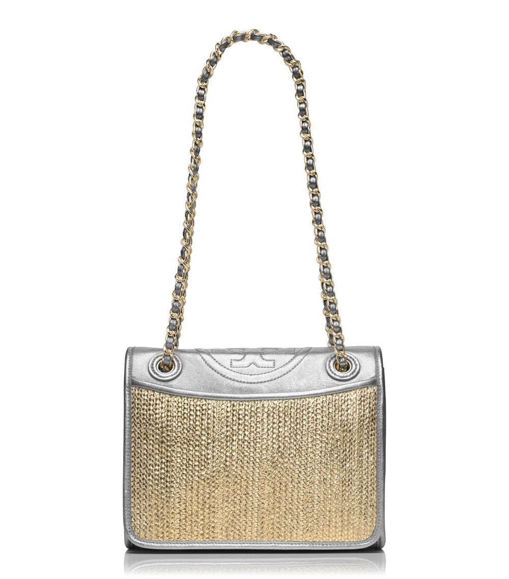 tory burch fleming metallic