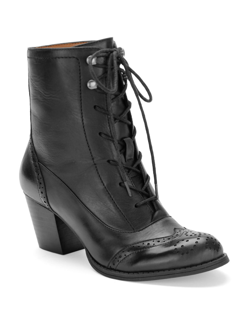 Nine West Coastgard Oxford Ankle Boots in Black - Lyst