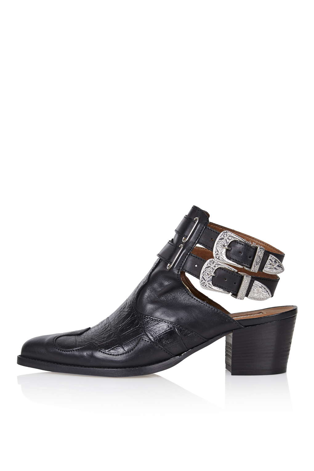 cut out western ankle boots