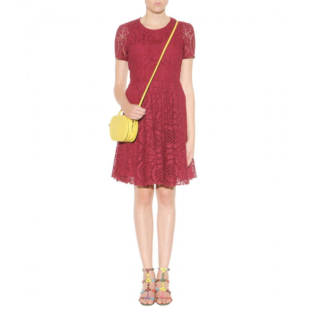 Burberry Velma Lace Dress in Red - Lyst