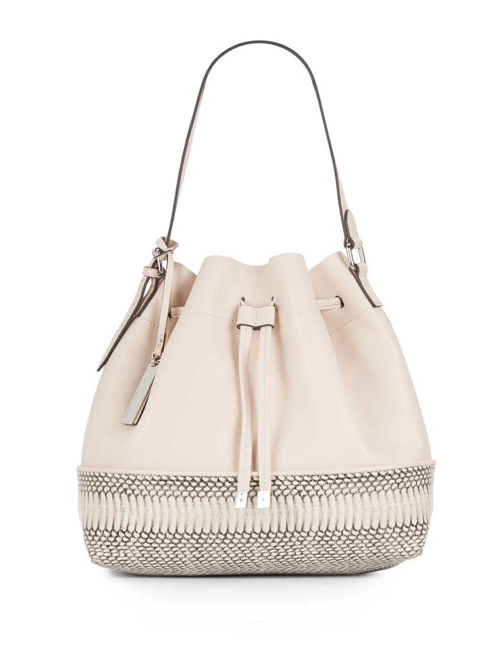 Vince Camuto Leila Leather Bucket Bag In White Lyst 