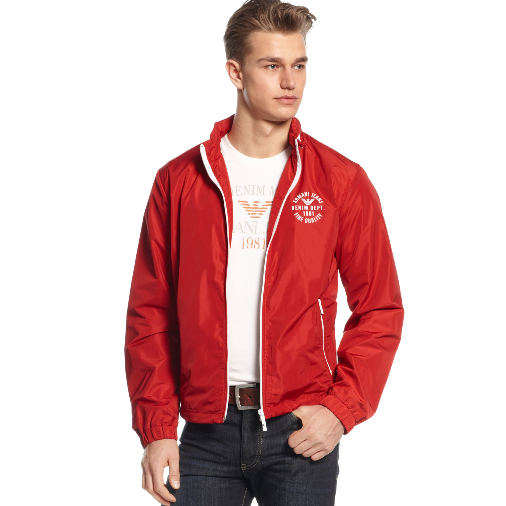 armani jacket red