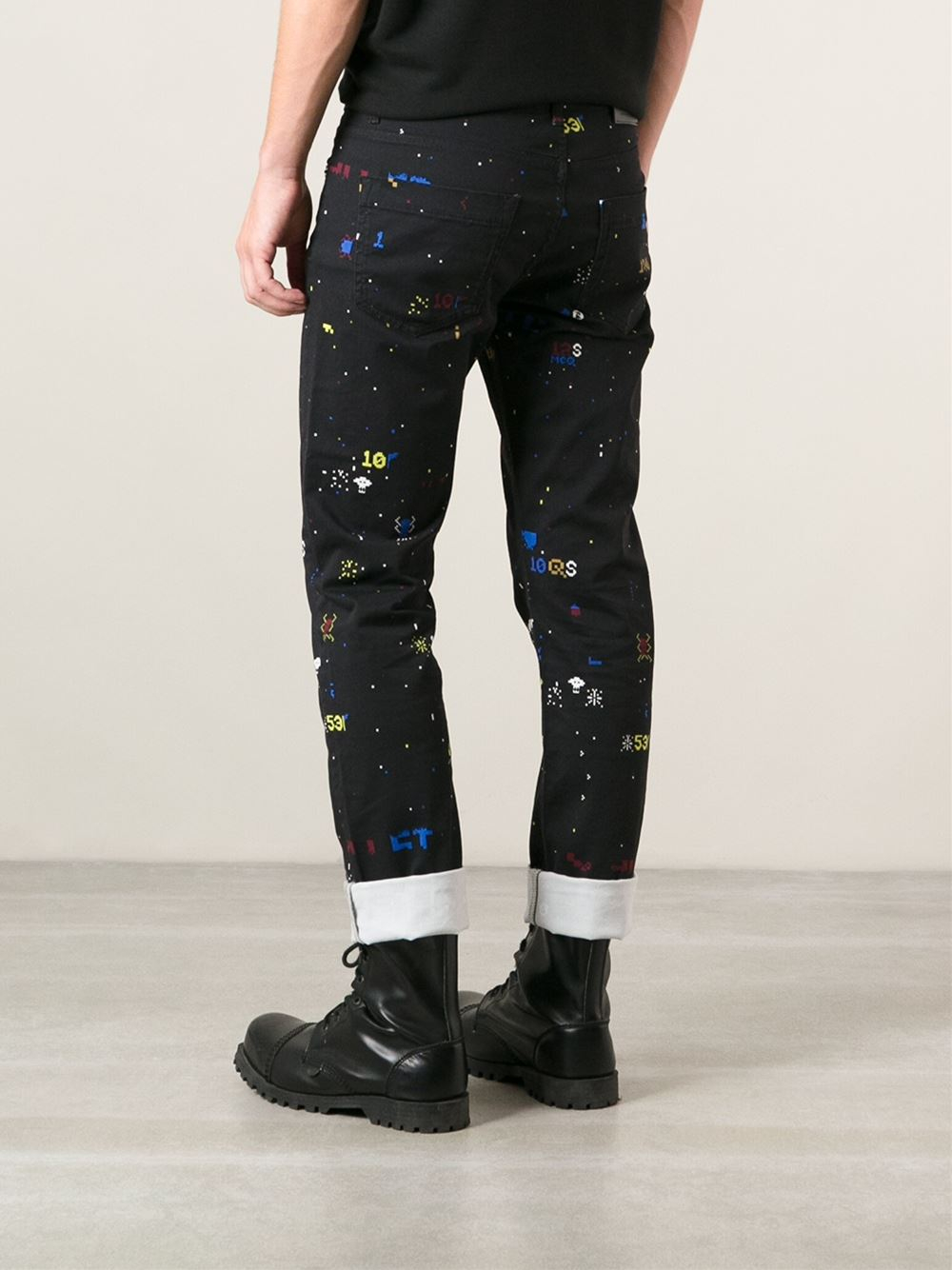 black painted pants