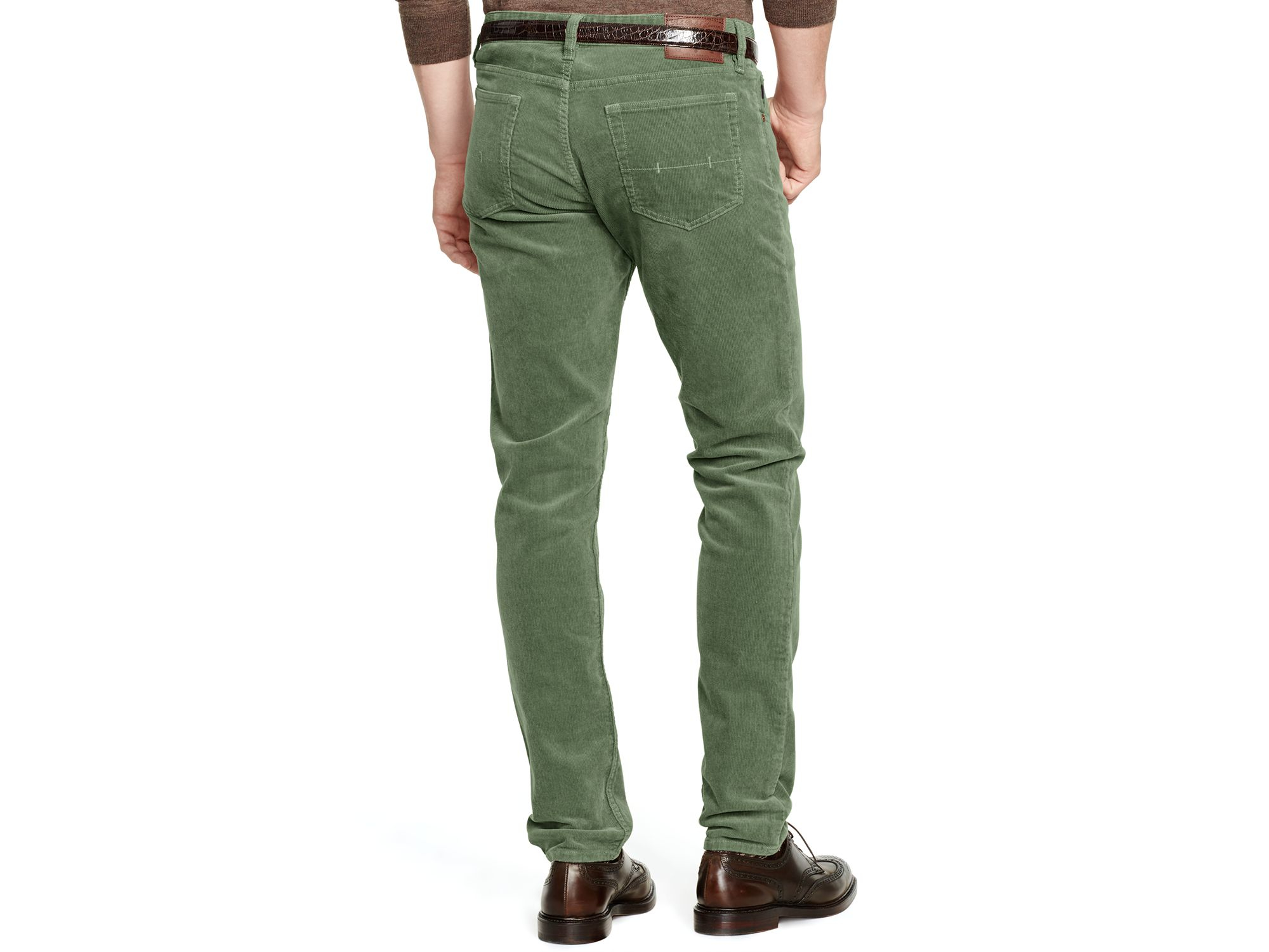 Ralph lauren Polo Varick Slim-fit Cotton Corduroy Pants in Green for Men (Fatigue) | Lyst