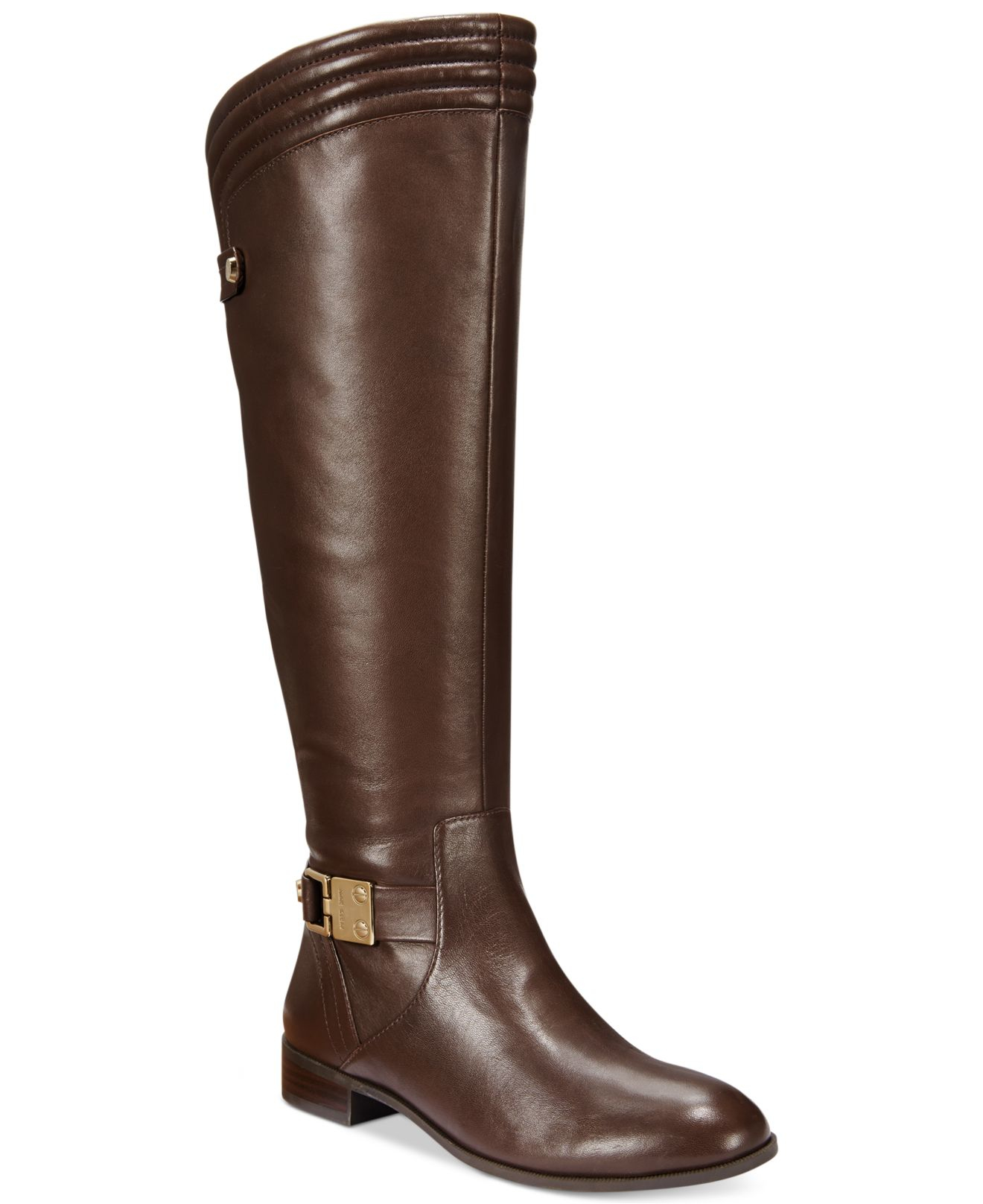 Anne Klein Leather Kaydon Riding Boots in Brown - Lyst