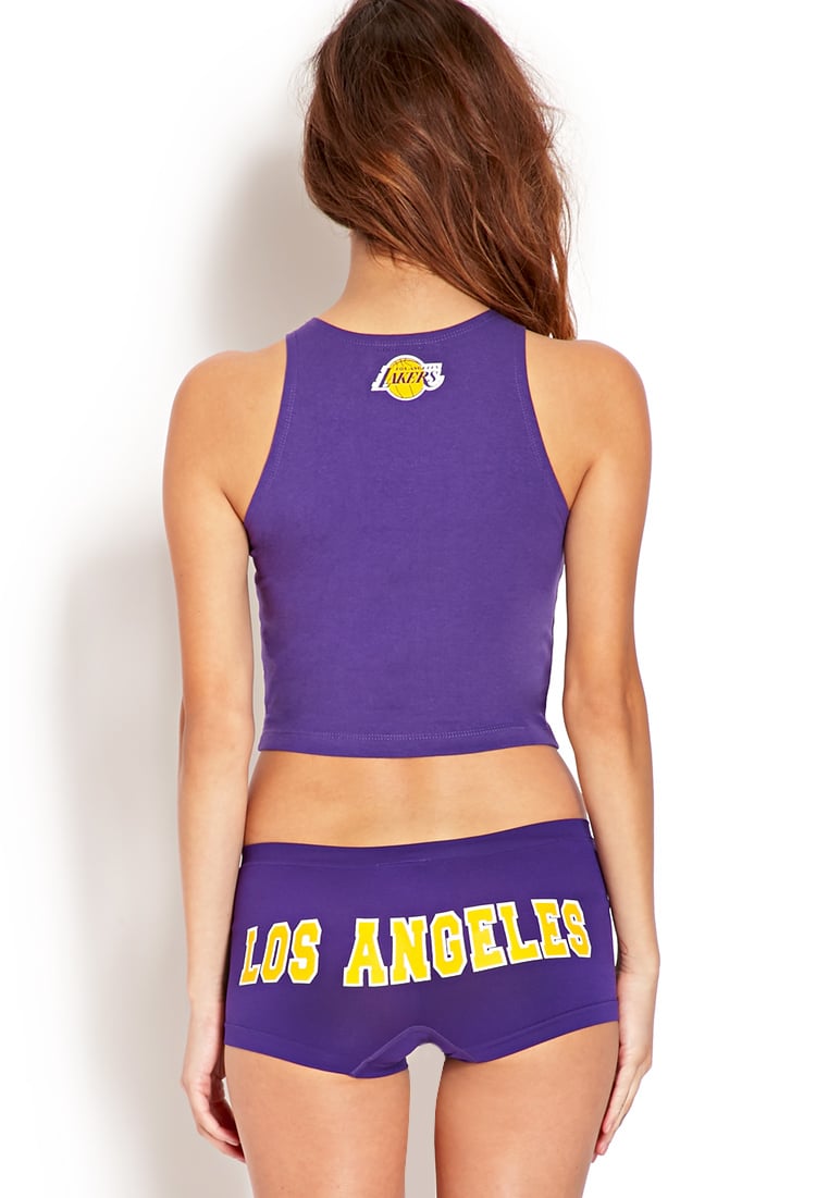 Forever 21 Los Angeles Lakers Crop Top in Purple/White (Purple) - Lyst