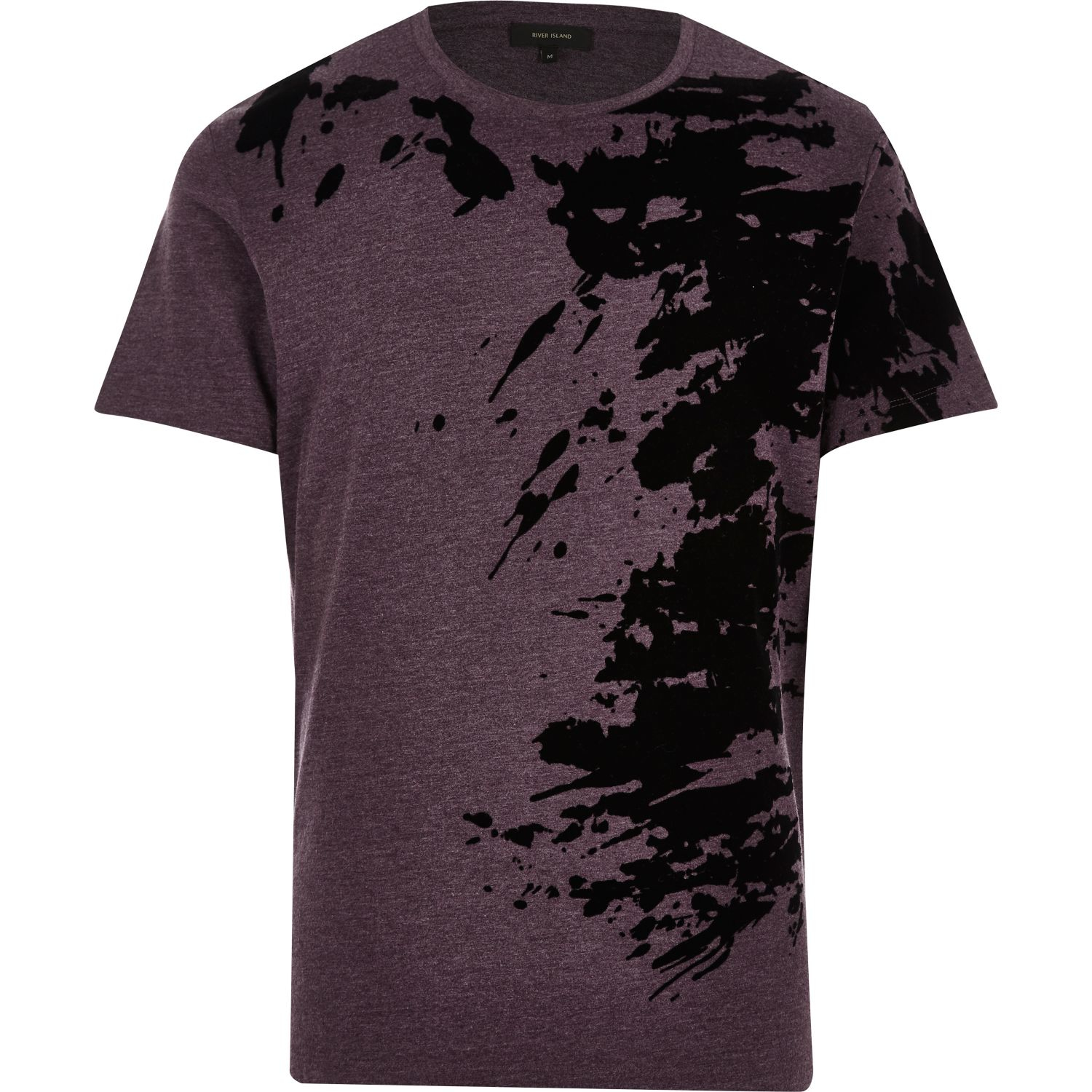 River island Purple Flocked Paint Splatter T-shirt in Purple for Men | Lyst