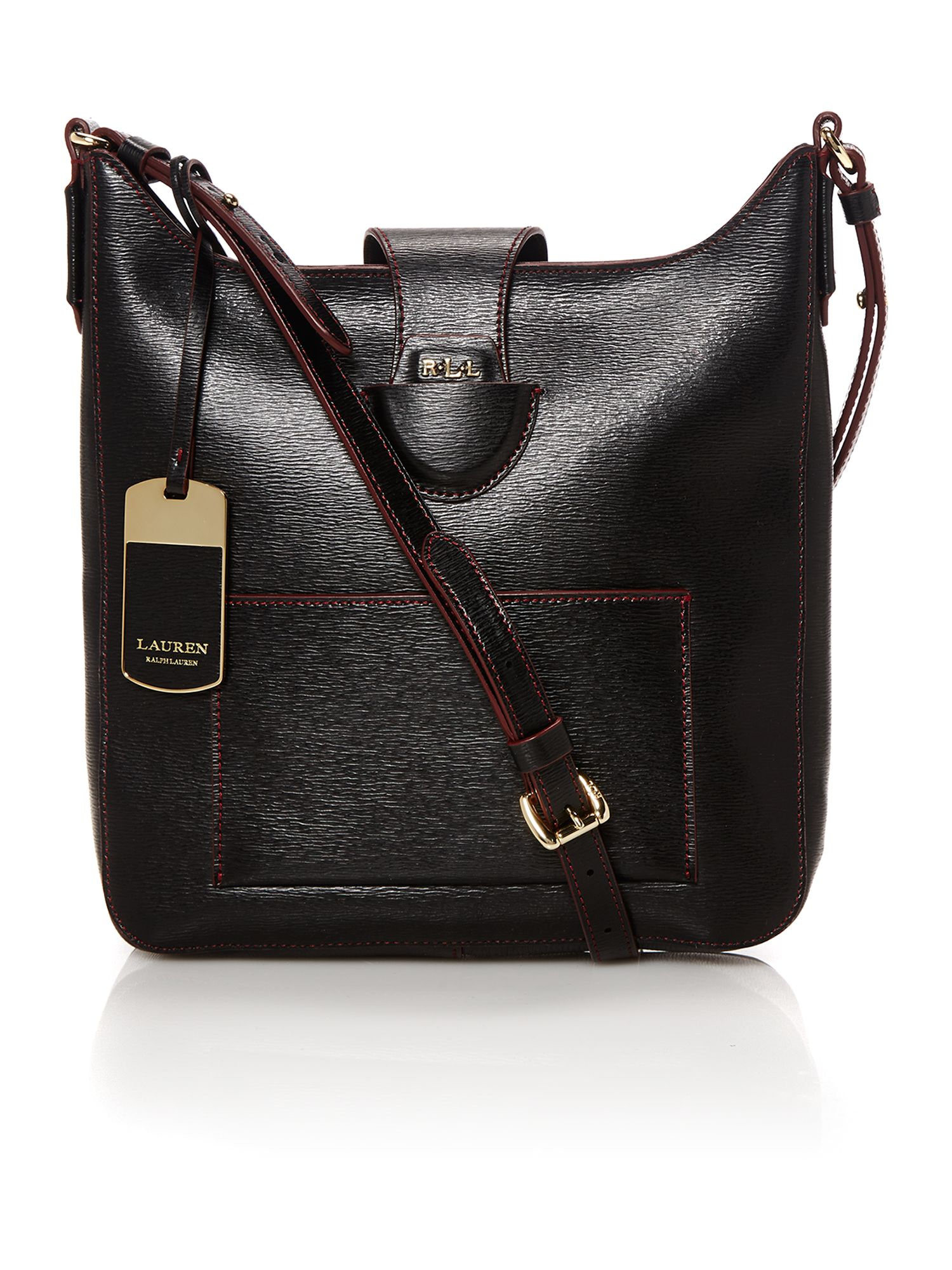 Lauren By Ralph Lauren Tate Black Crossbody Bag in Black | Lyst