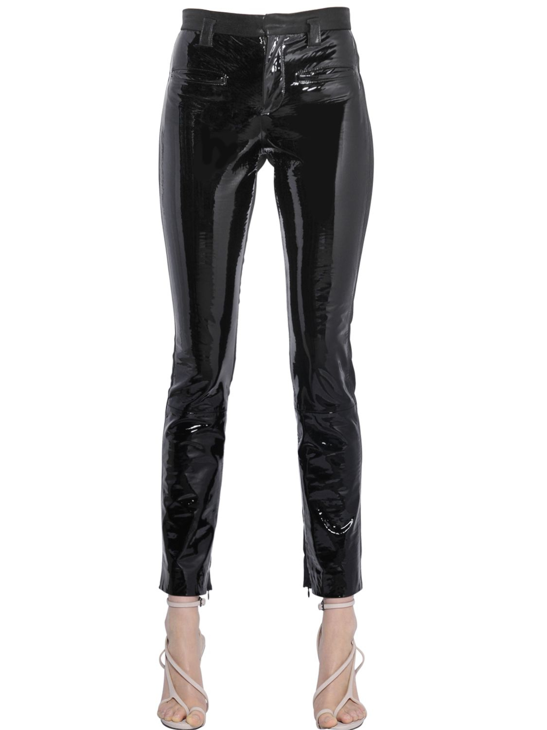 Lyst - Haider Ackermann Patent & Leather Pants in Black