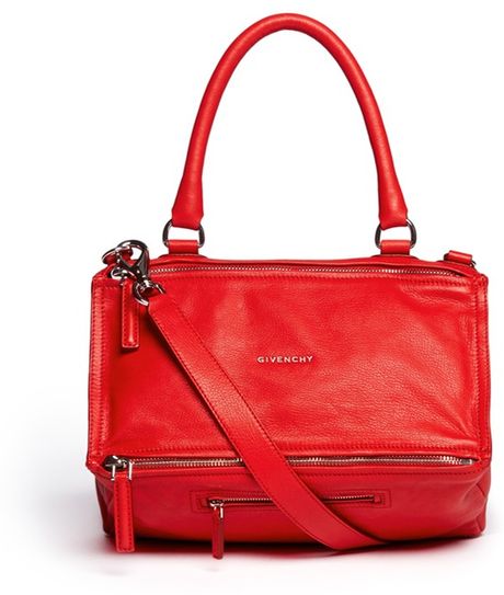 Givenchy Pandora Medium Leather Bag in Red | Lyst