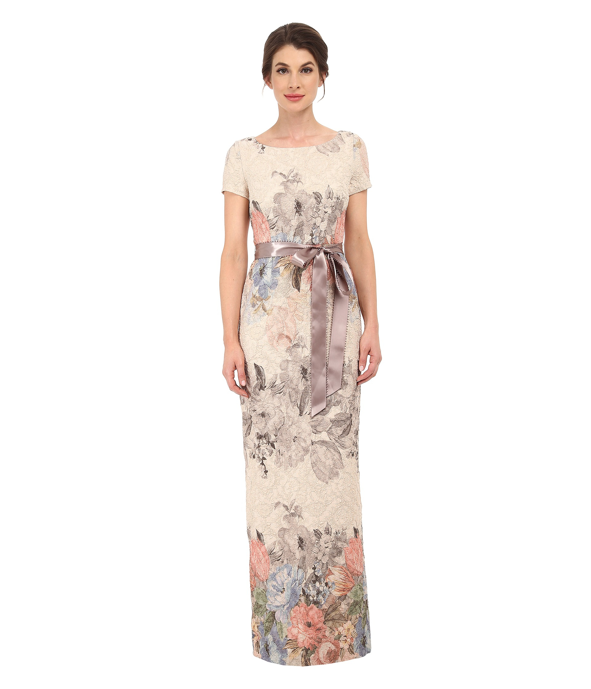 floral matelasse gown