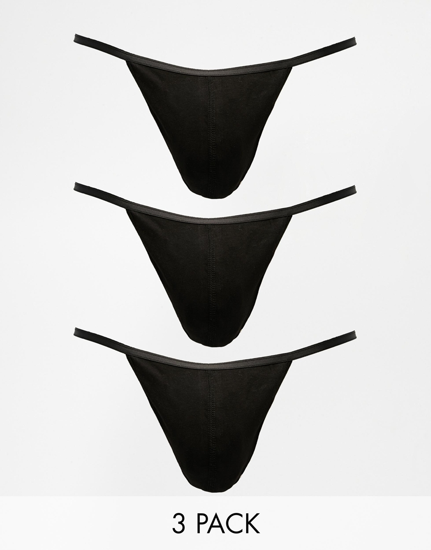 ASOS 3 Pack Tanga Thongs in Black for Men Lyst