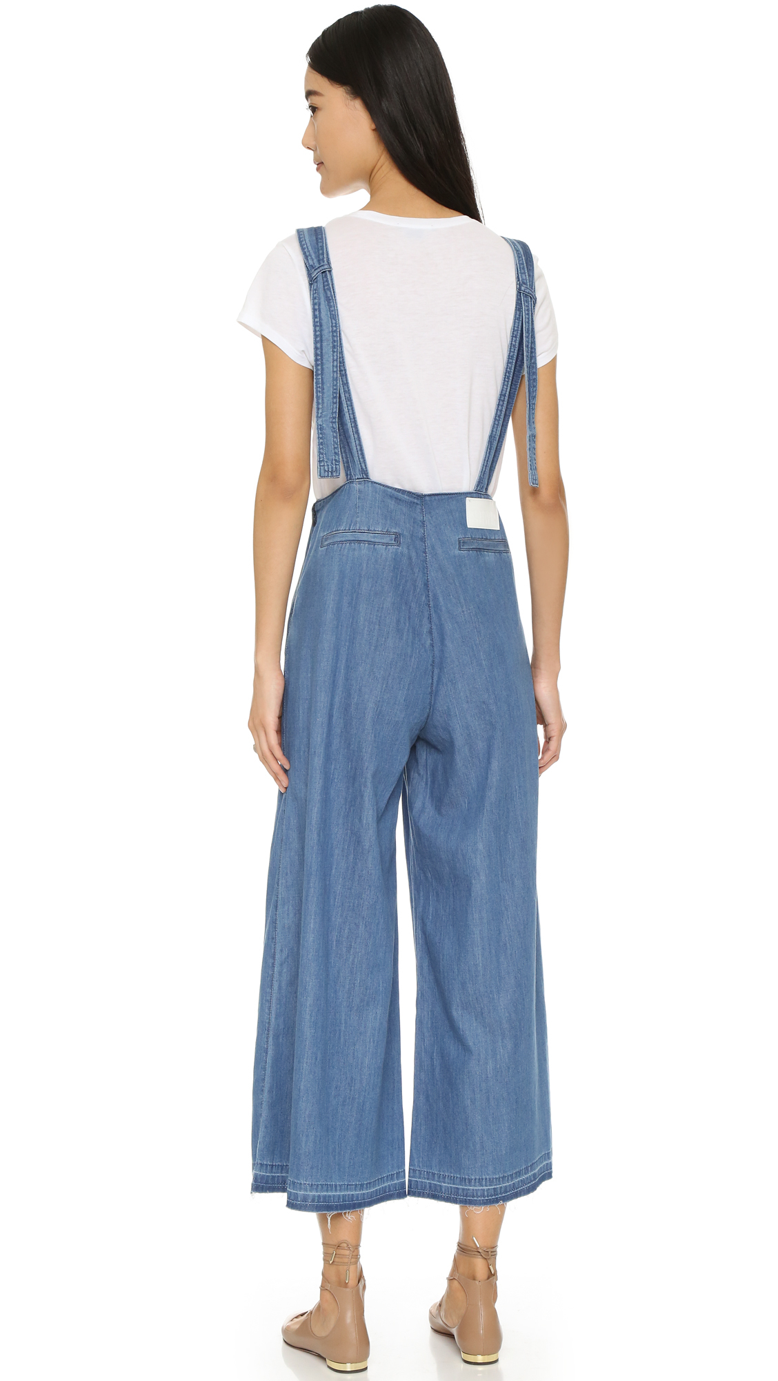 SJYP Wide Leg Overalls in Blue | Lyst