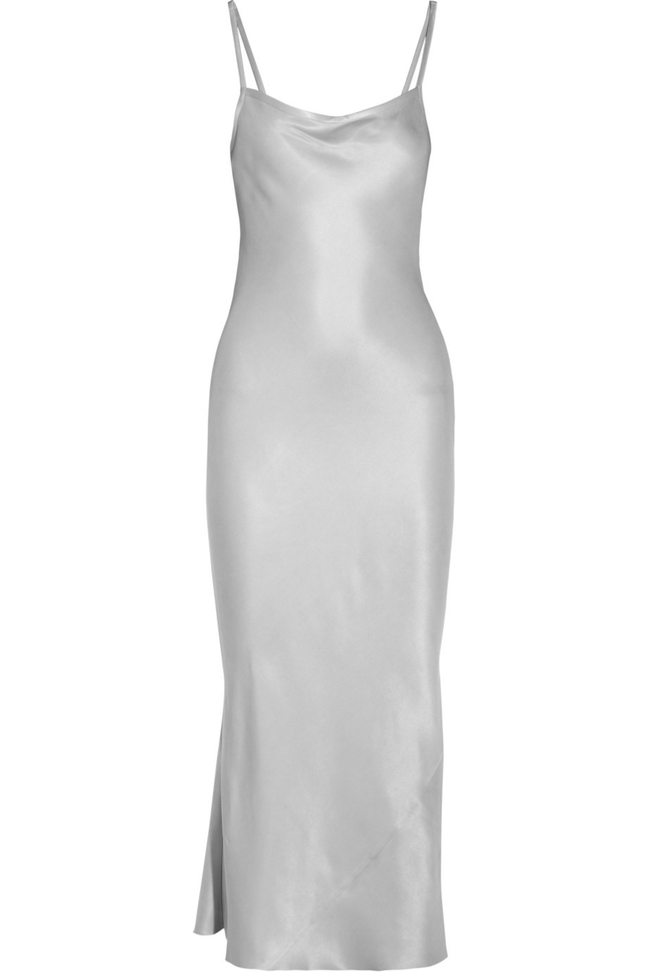 JOSEPH Washed-silk Maxi Slip Dress in Gray